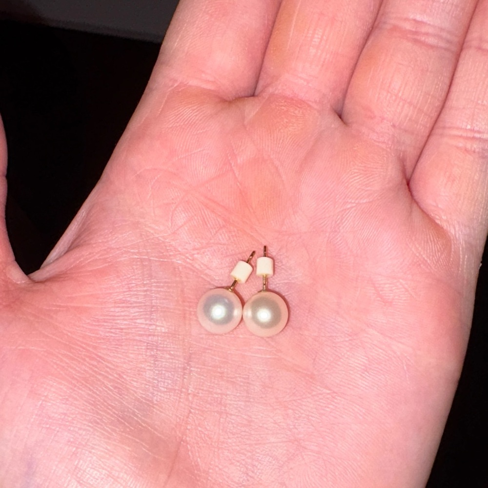 Elegant Real Pearl Drop Post Earrings